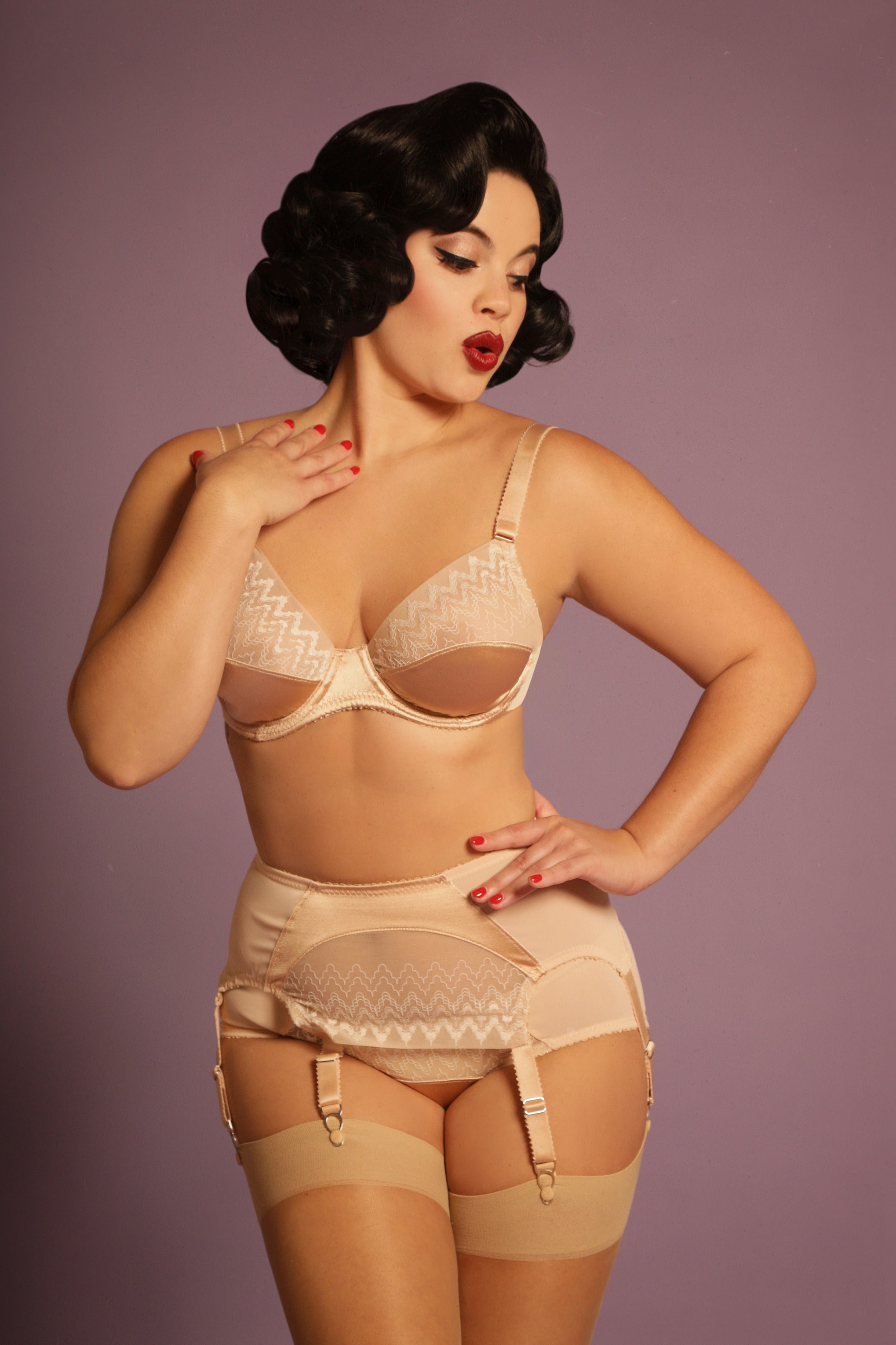 Biscotti Satin 6 Strap Suspender Belt ~ Pip and Pantalaimon – Pip